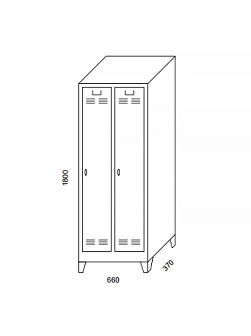 Soyunma dolabı metal 2 kapaklı (Ekonomik)