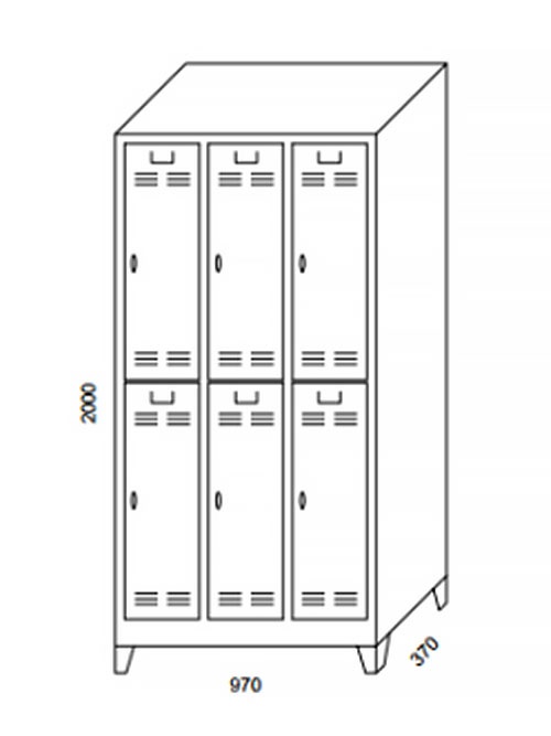Soyunma dolabı metal 6 kapaklı (Ekonomik)