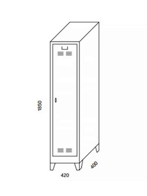 Soyunma dolabı çelik tek kapılı