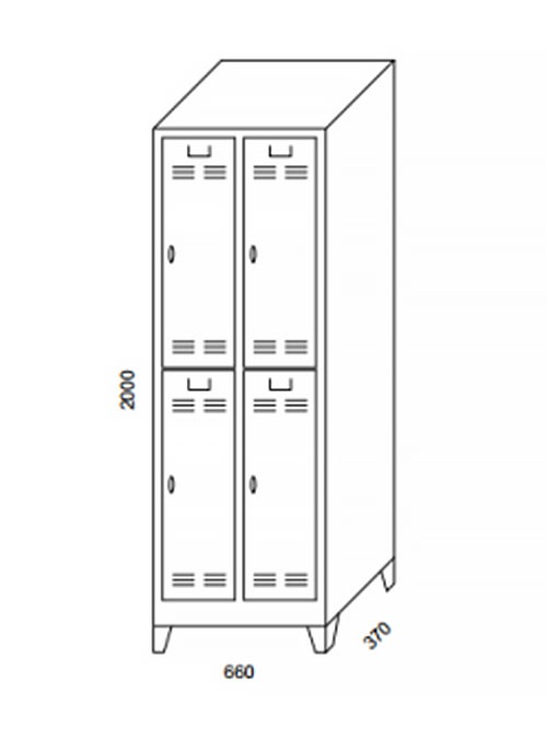 Soyunma dolabı metal 4 kapaklı (Ekonomik)