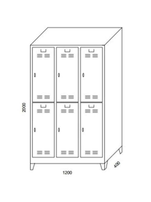 Soyunma dolabı çelik 6 kapılı